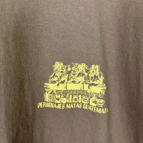 Co. Lux Personajes Mayas Guatemala Brown Graphic T-Shirt Men’s XL 100% Cotton - Picture 5 of 5